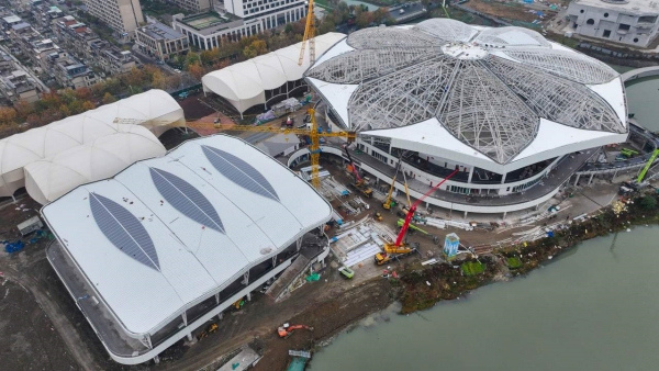 International Tennis Center in Huzhou nears completion