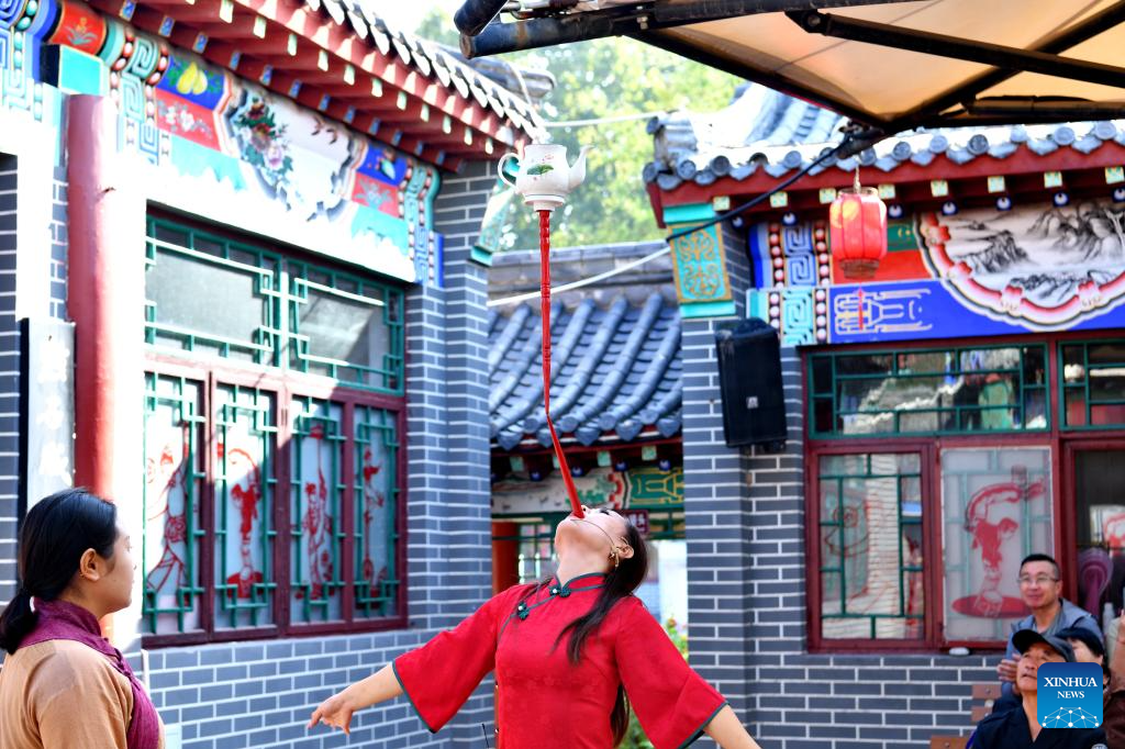 Acrobats perform at Wuqiao Acrobatics World in Cangzhou, N China