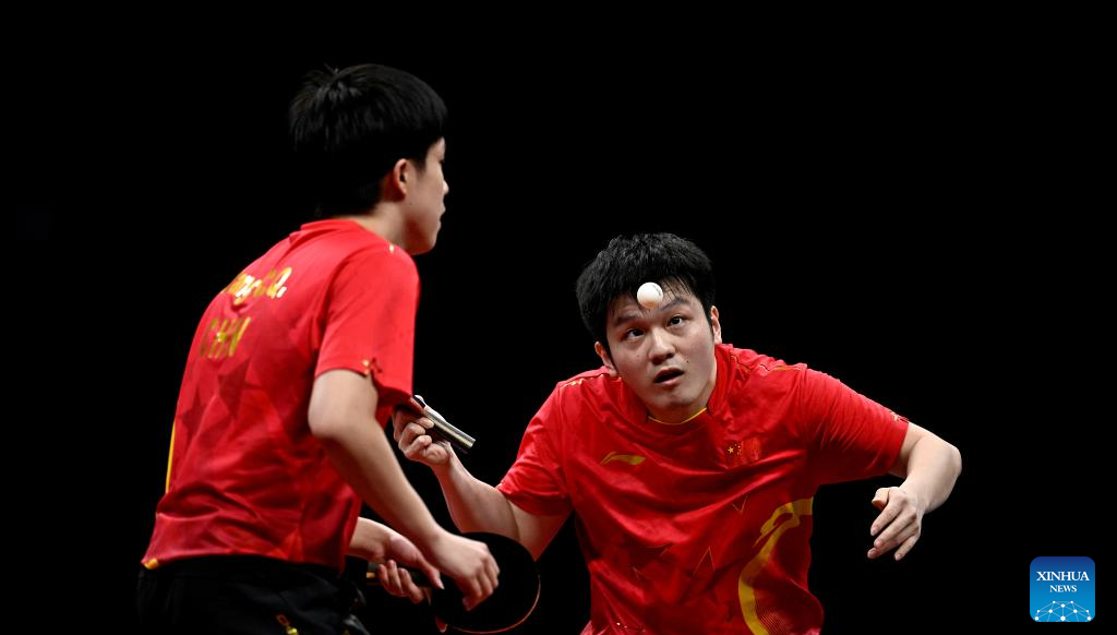 Highlights of Men's Doubles Semifinals of Table Tennis at 19th Asian Games