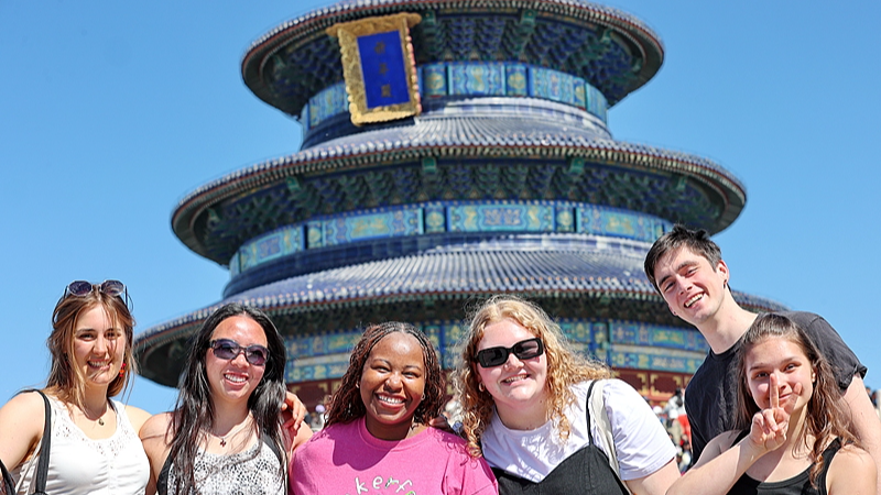 1985527658489831424.png International tourists visit the Tiantan (Temple of Heaven) Park in Beijing, China, May 3, 2025. /VCG
