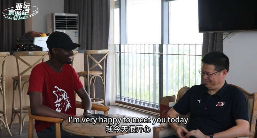 Asian Games Tour | Shaun's interview with the president of Ningbo Water Sports School