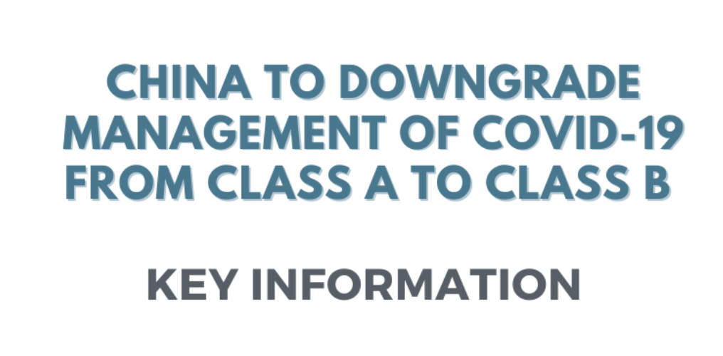 China to downgrade management of COVID-19 from Class A to Class B