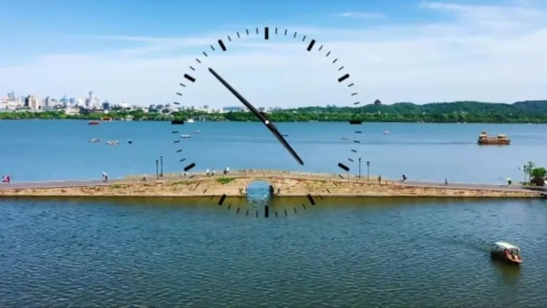 The clock: A day and night by West Lake