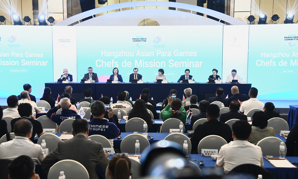 The Chefs de Mission Seminar of the Hangzhou Asian Para Games opened in Hangzhou