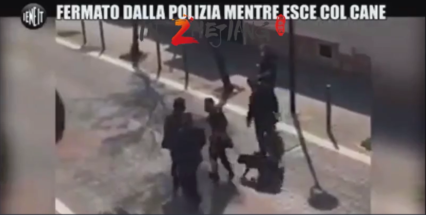 Vlog: An Italian man who wants to take his dog for a walk is stopped by policemen 意大利男子遛狗被警察拦下